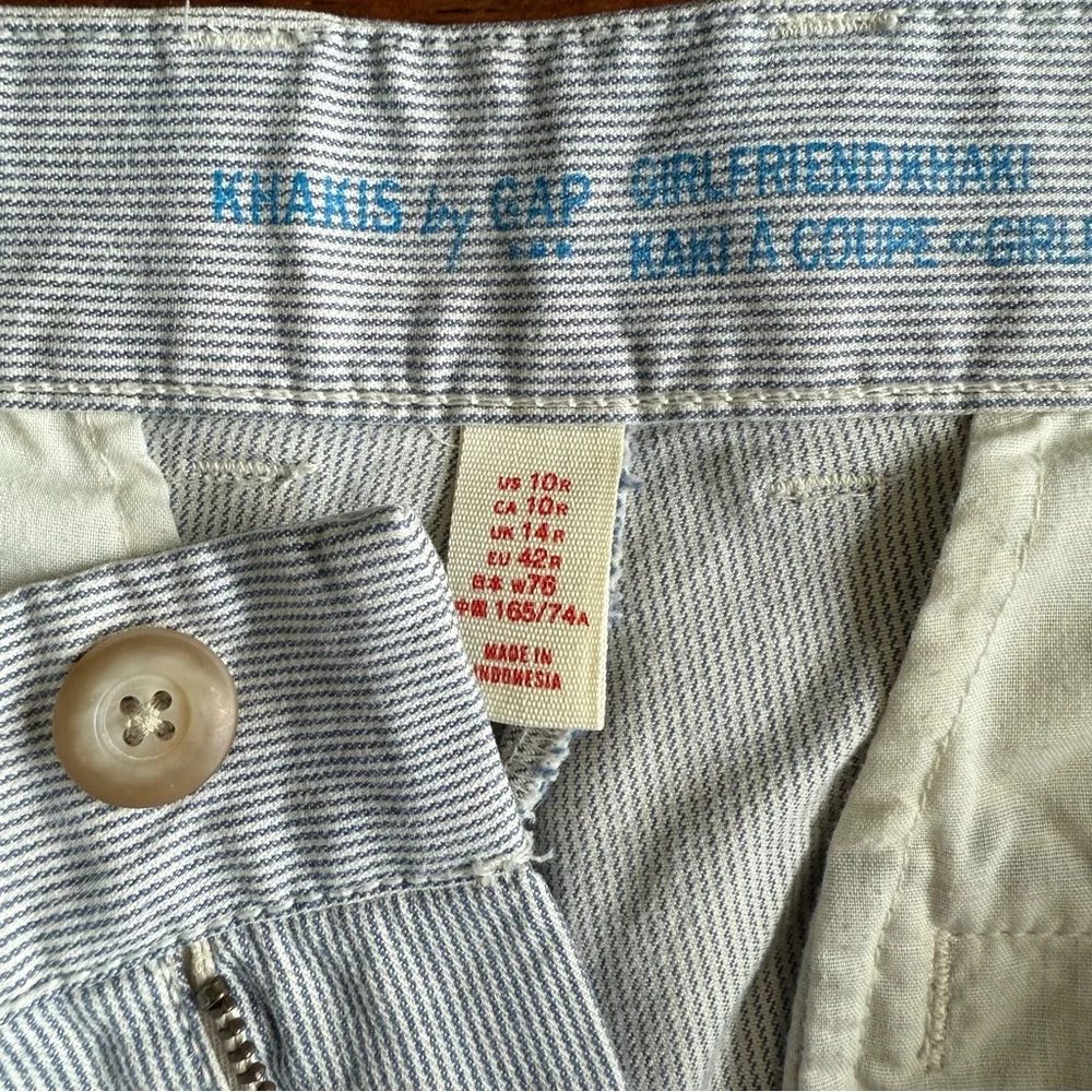 Women’s Striped Gap Girlfriend Khakis Size 10R - Picture 8 of 14